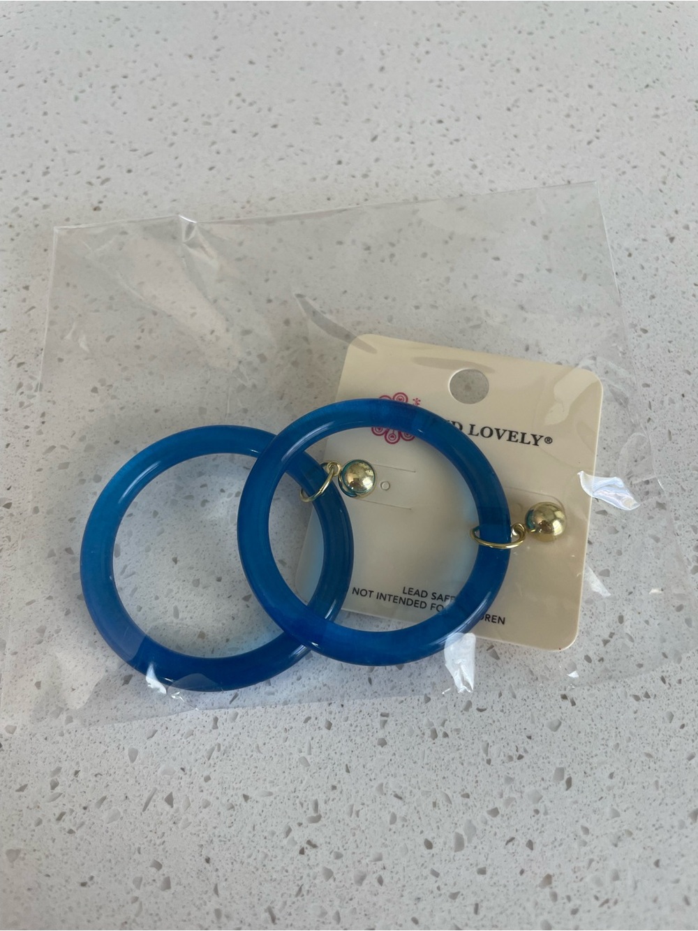 And Lovely Blue Hoop Earrings with Gold Studs New with tags